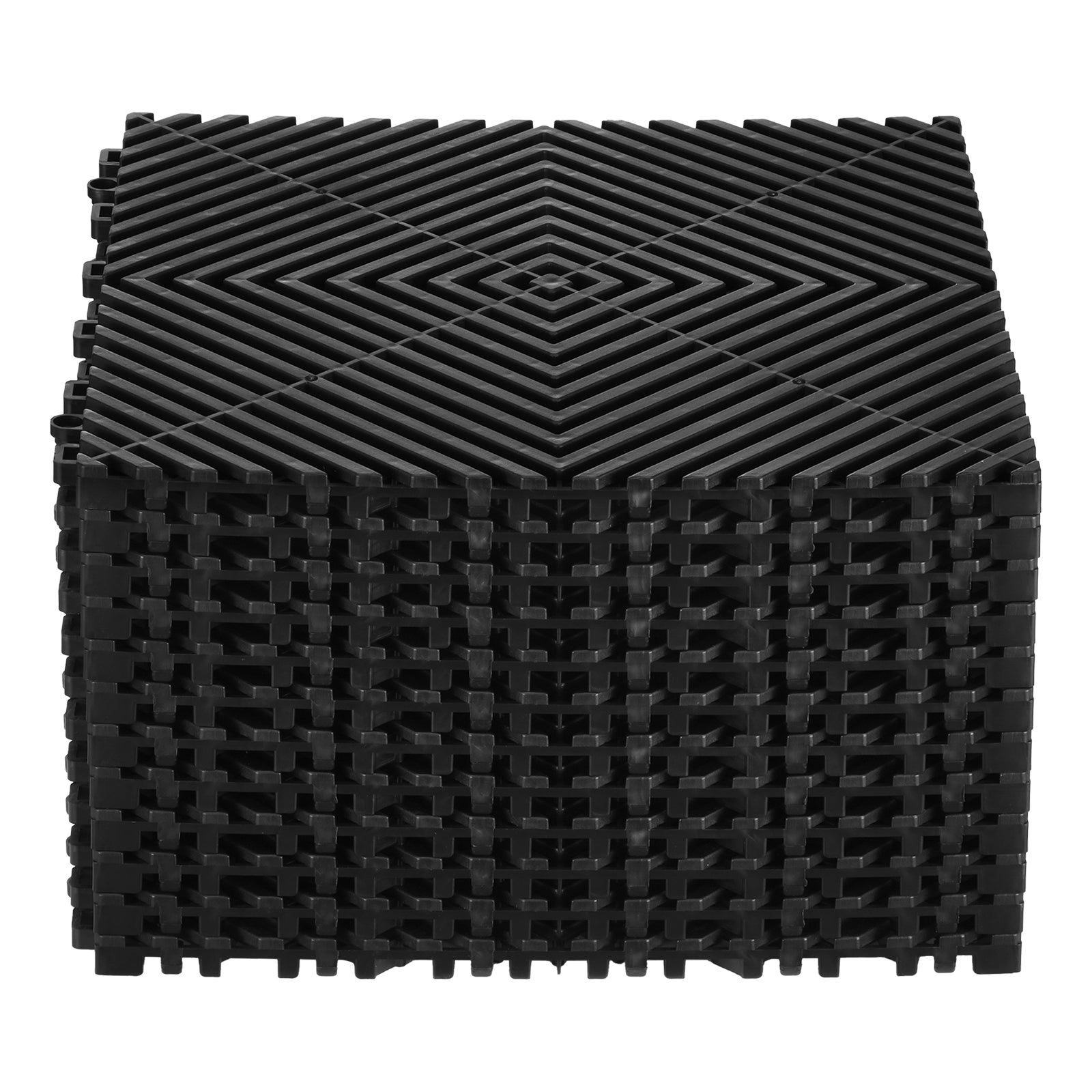 Tapis de drainage emboîtable,VEVOR 310x310 mm,12 pcs,coussin de sol PP antidérapant noir,dalles modulaires pour garage,jardin,cuisine - 9