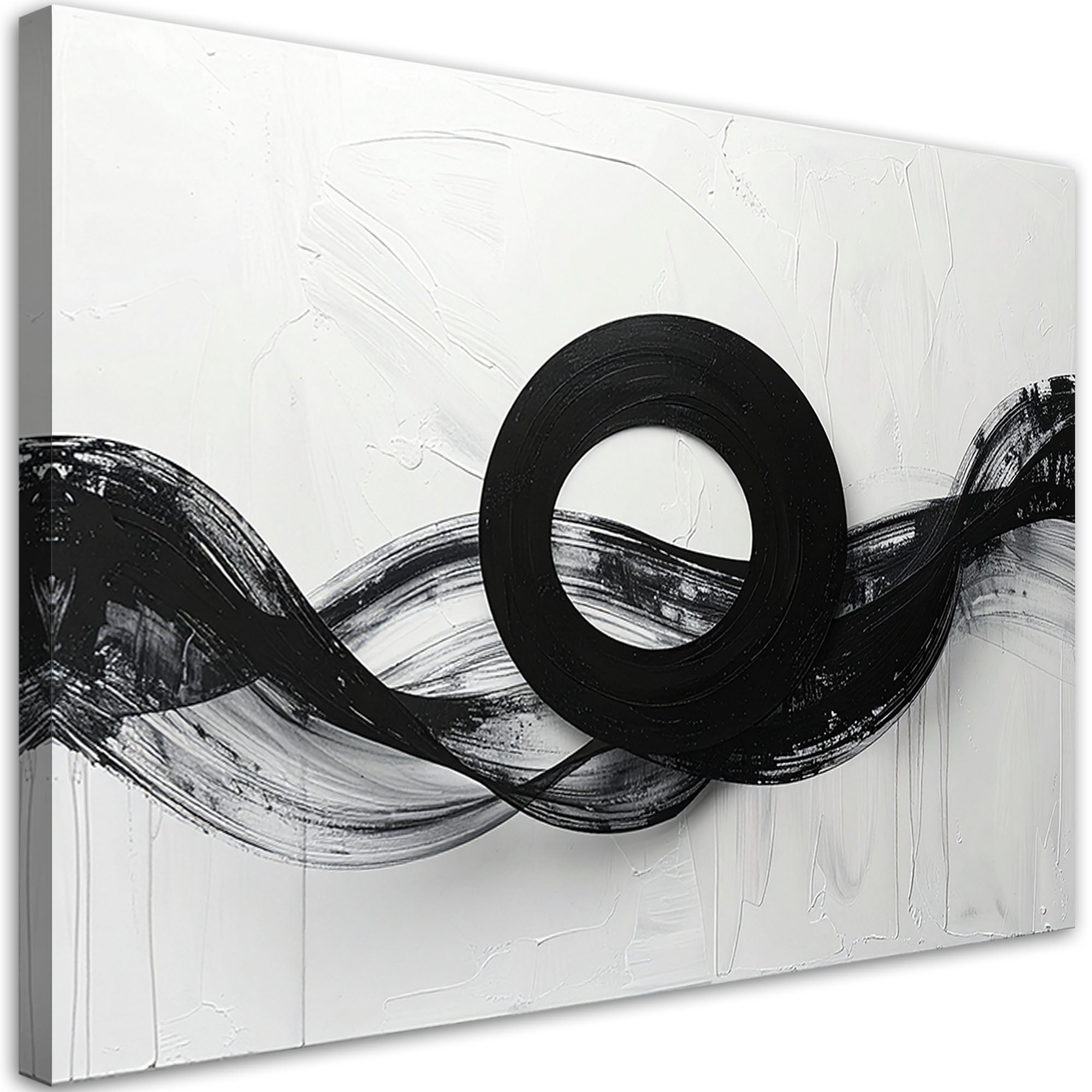Abstrakcyjny Obraz do salonu biura sypialni, Czarno-Biały Nowoczesna Forma Infinity 60x40