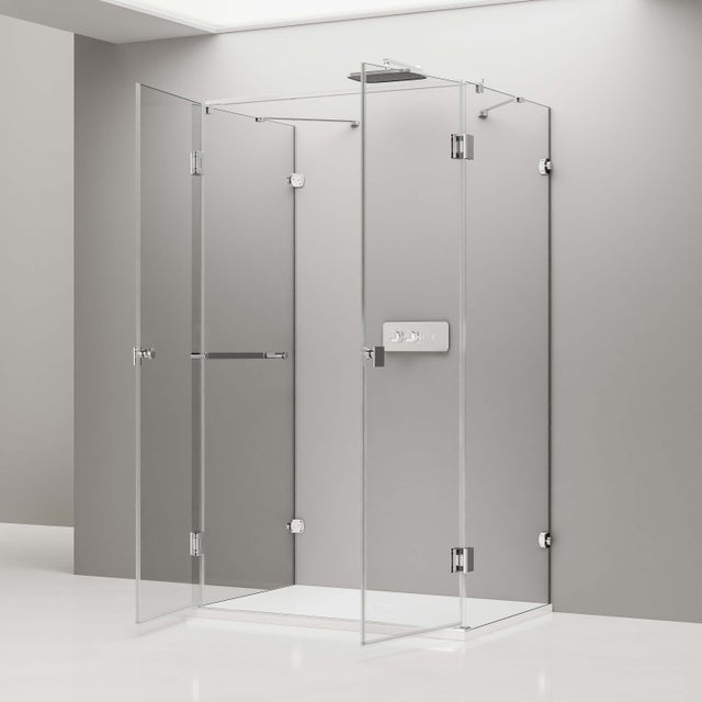 BERNSTEIN - Parois de douche DELUXE, forme en U centre du mur NANO EX412 - 90x90x195cm