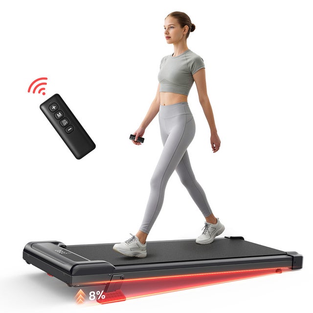 Esteira Elétrica com Inclinação, Tapete de Caminhada 1-10km/h com Controle Remoto, para Casa e Escritório, 3.0HP, Capacidade 130 kg