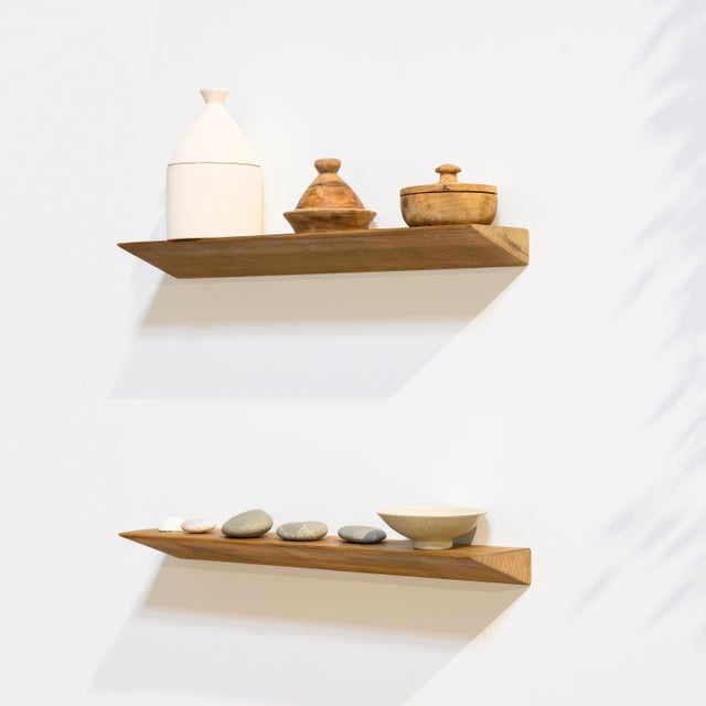 Etagère Murale en Bois Teck Huilée Rectangle - Pré-percée - 35x90x450mm - Etagère de Bureau, Cuisine, Salle de bain, Salon