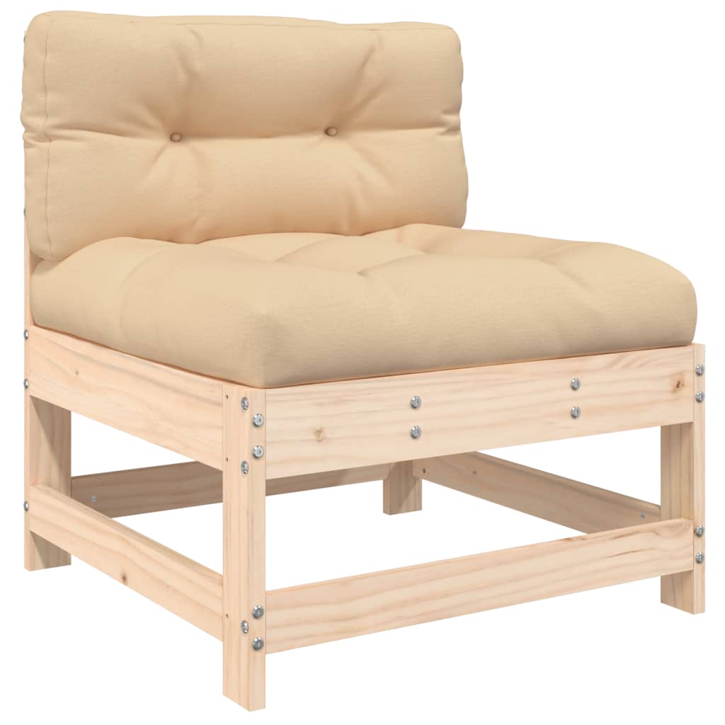 Maison Exclusive - Salon de jardin 3 pcs avec coussins bois massif - 6