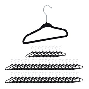 Lot de 10 cintres en velours à clips • Maison Velours