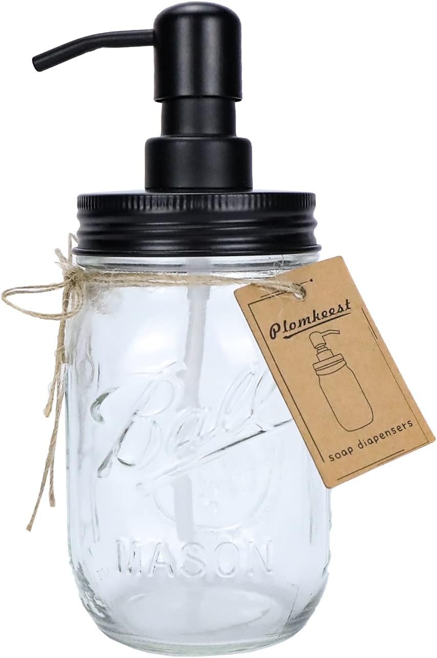 Dozownik mydła ze szkła przezroczystego o pojemności 500 ml z pompką ze stali nierdzewnej do łazienki i kuchni, idealny do balsamu, mydła w płynie, c