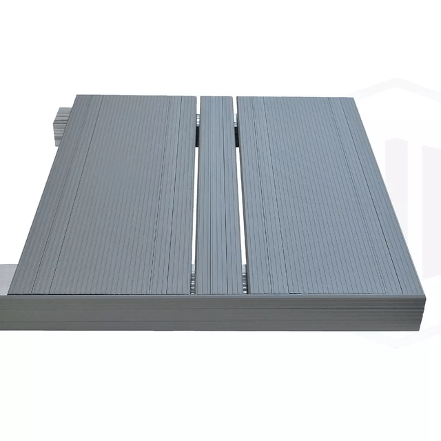 Kit terrasse aluminium 20 m² Gris 7030 y compris lambourdes aluminium et vis inox