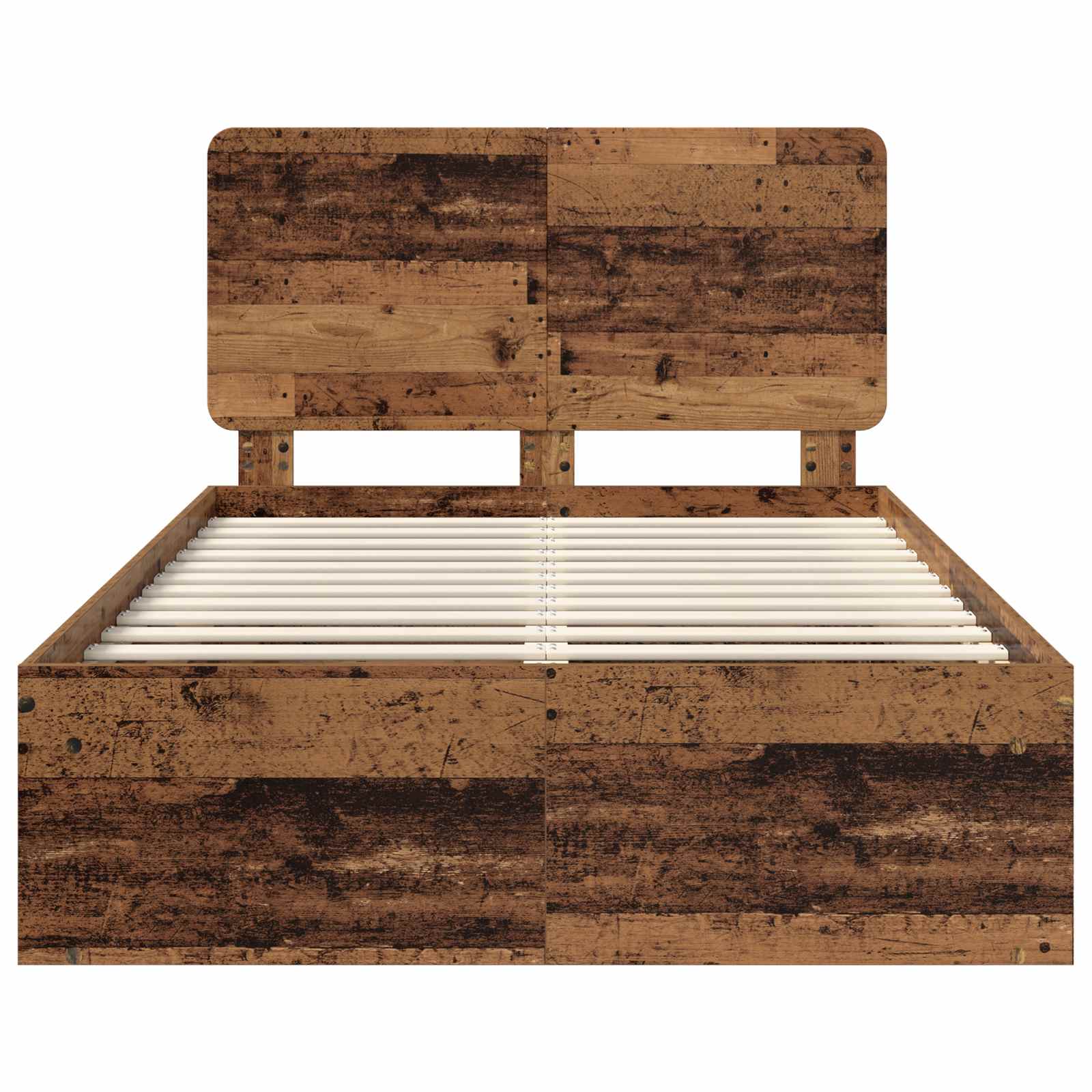 Cadre de lit bois ancien 135 x 190 cm en pin massif - 7