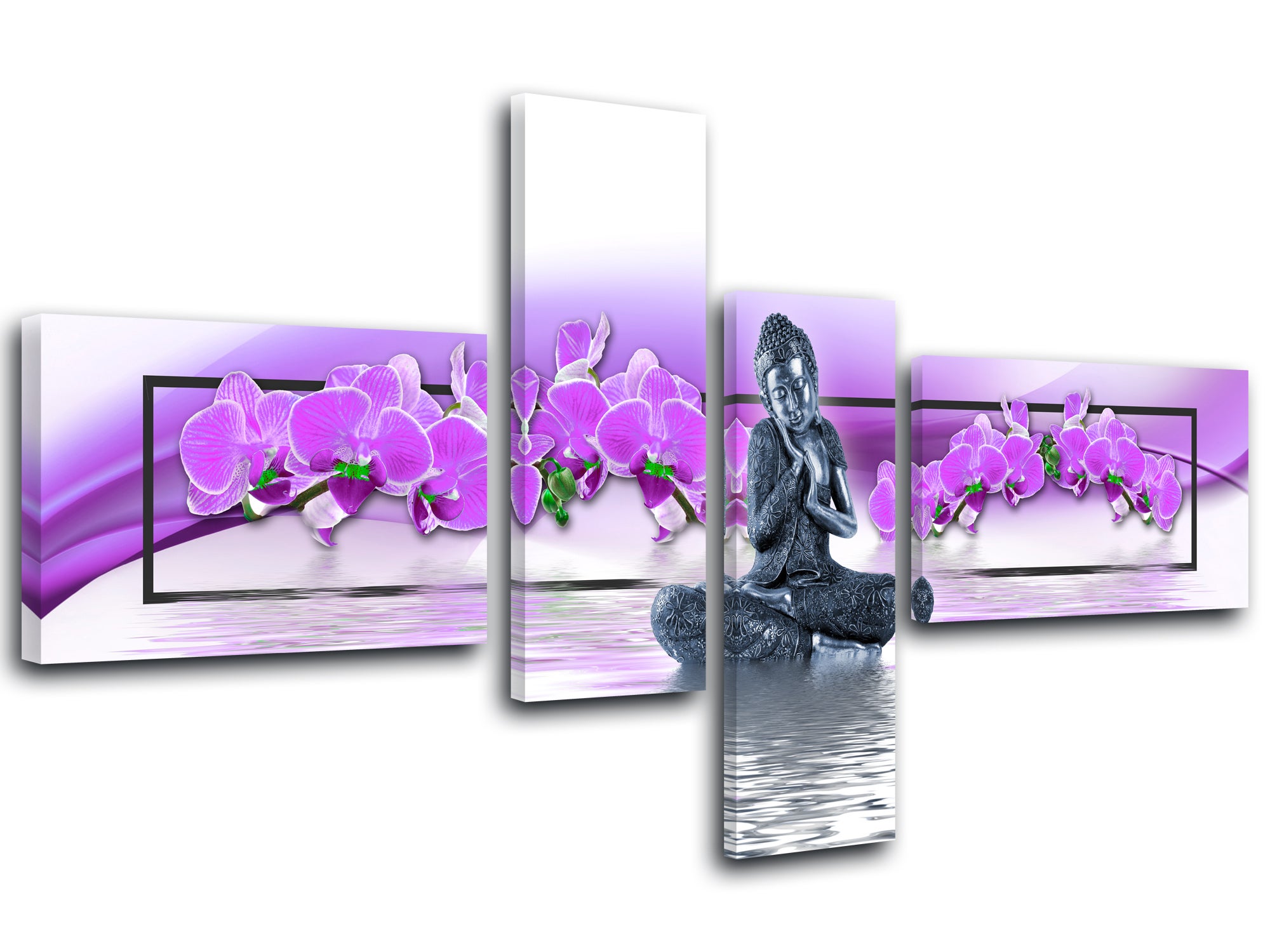 90x60cm - TOILE IMPRIMÉE TABLEAU DECO - ZEN ABIANCE DETENTE BUDDHA
