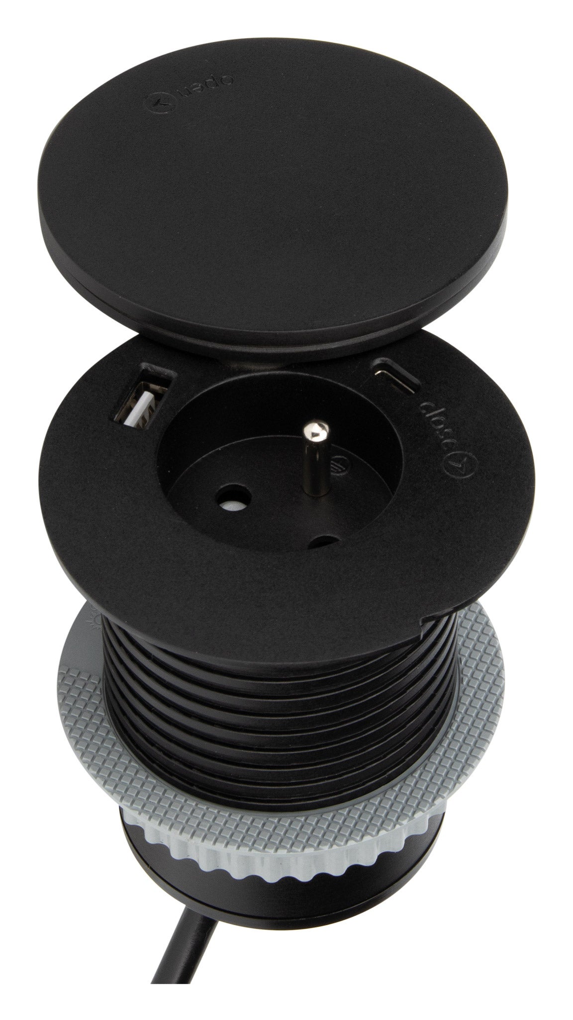 Prise encastrée + ports USB et chargeur induction QI - Otio - 2