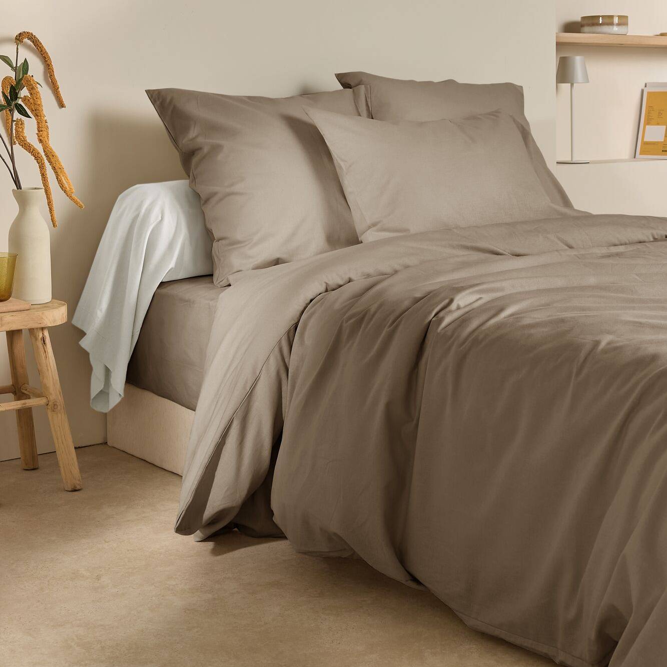 Housse de couette 220 x 240 en lin lavé sable - LUISA | Leroy Merlin Housse de couette 220 x 240 en lin lavé sable - LUISA | Leroy Merlin