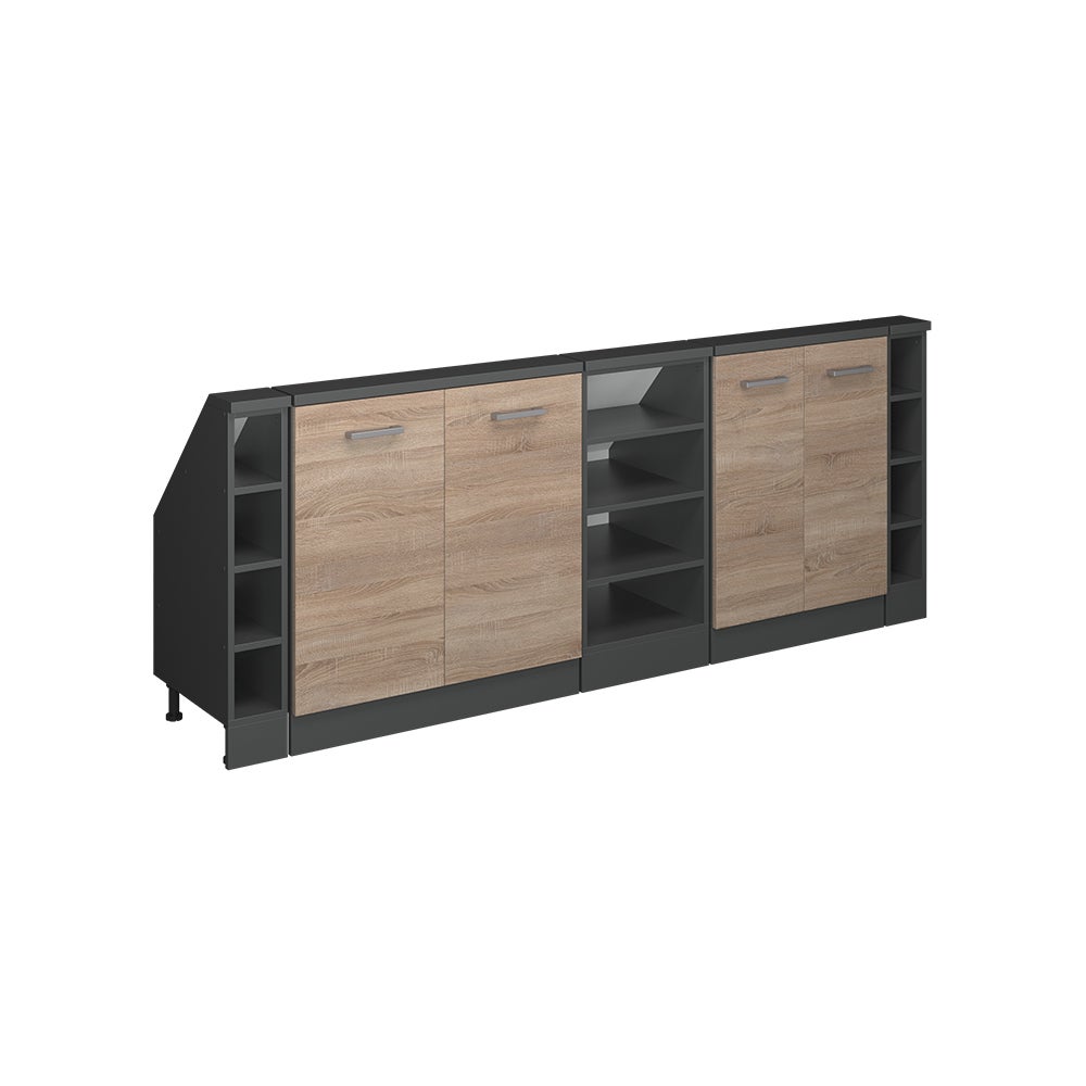 Vicco Szafka kuchenna na dach skośny R-Line, Sonoma, 210 cm Zestaw 5 sztuk
