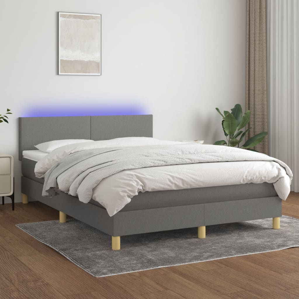 Lit Métallique 140x200 Cm Noir/marron Avec Sommier à Lattes Et Matelas Avec Tete Et Pied De Lit En Bois Ml Design 115500