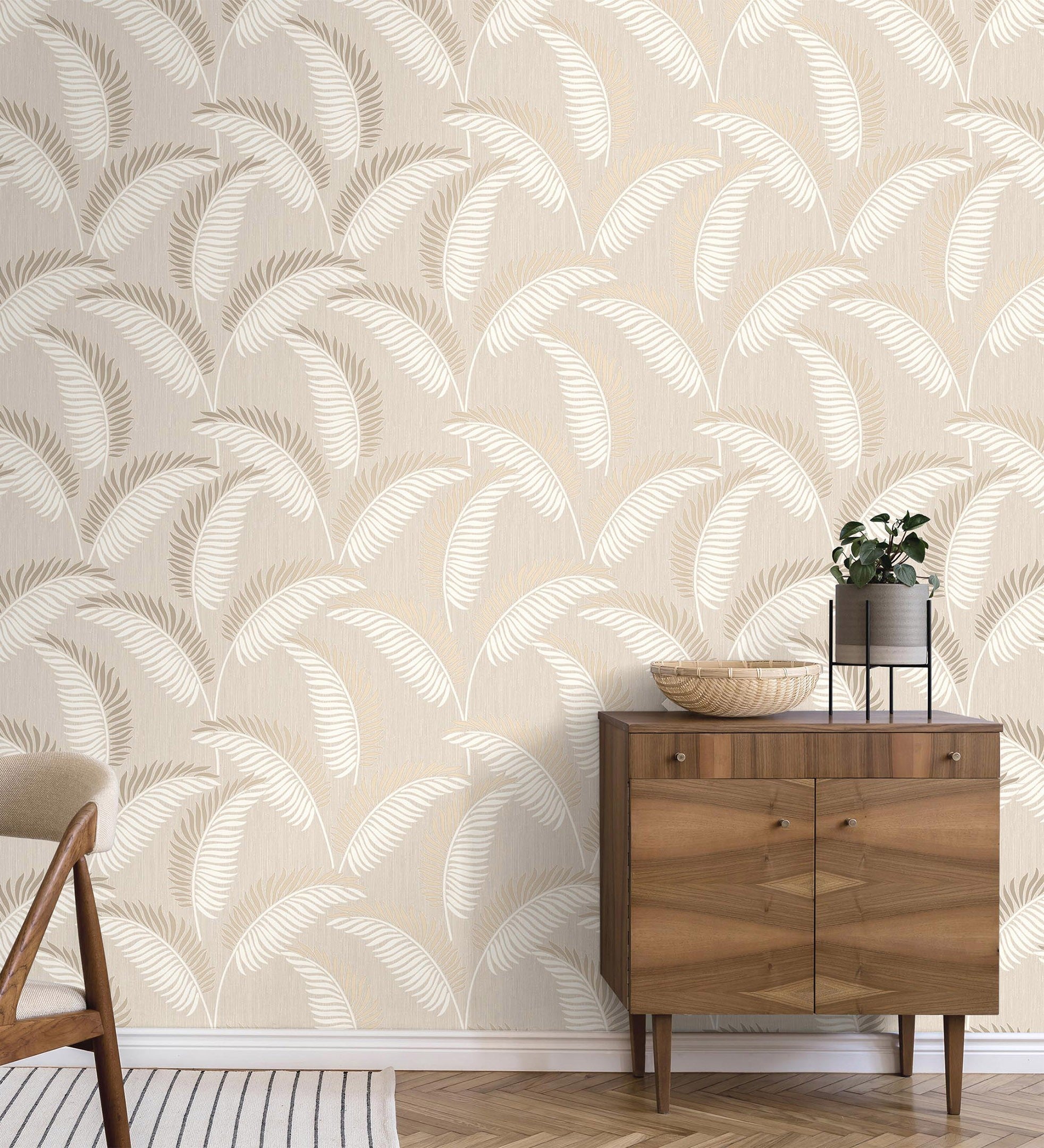 Carta da parati lavabile in vinile tropicale di foglie in rilievo dettagli metallizzati - Alan Palmer 681287 di GAULAN - Rotolo di 10 m x 0,53 m - 5