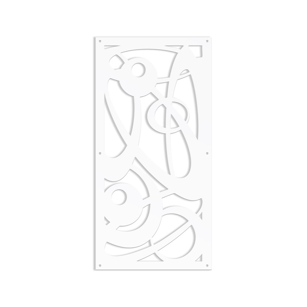 INTERSTELLAR - Panel perforowany PCV - Parasol przeciwsłoneczny o wymiarach 50x150 cm - kolor biały