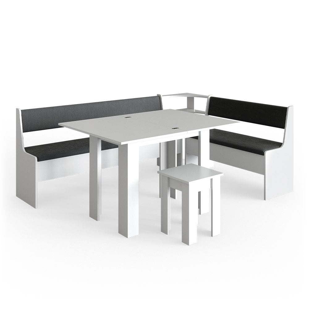 Vicco Corner Bank Group Roman, Biały, 210 x 150 cm z tabelą