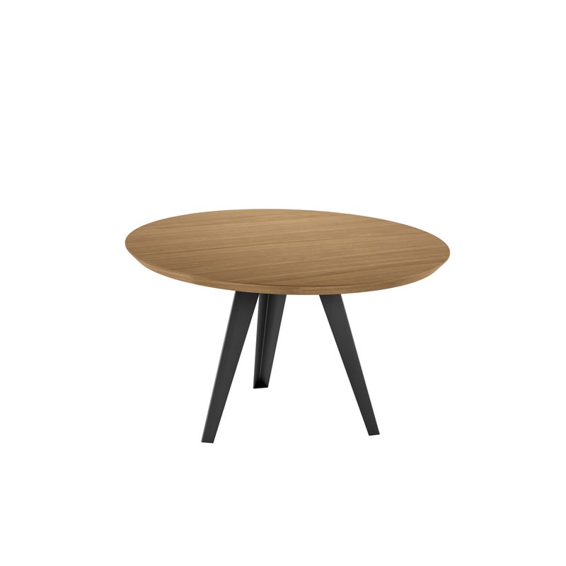 Henry - Stół stały (śr. 130 cm) w okleinie z czarnego dębu