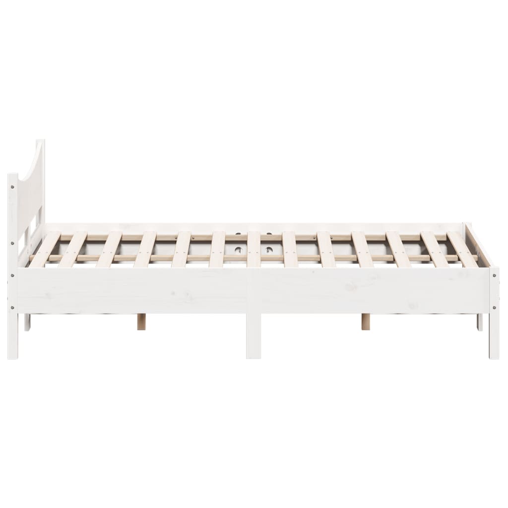 Cadre de lit Blanc 120x190 cm Bois de pin massif - 5