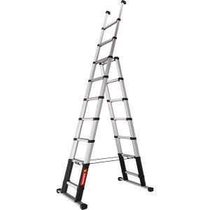 Échelle Télescopique WOERTHER 3,80 M – Aluminium 7175T6, 13 Marches, 150 Kg, Sac Et Plateforme Inclus
