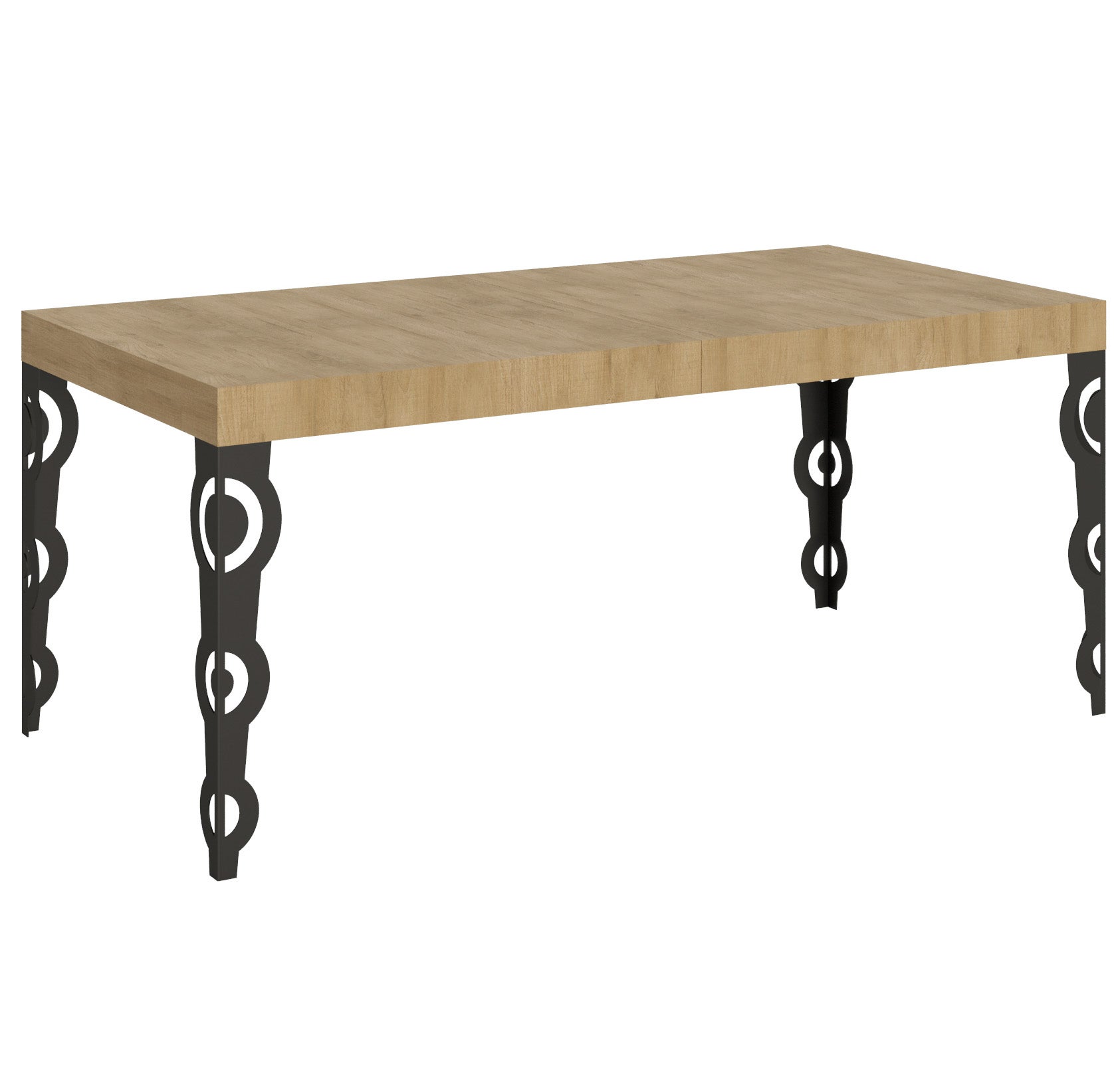 Stół rozkładany Karamay 90x180/440 cm Dąb naturalny z ramą antracytową