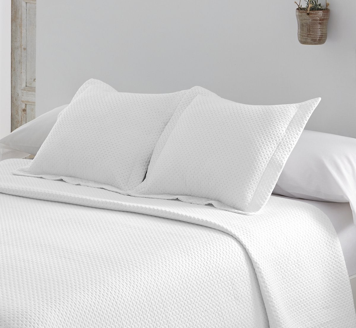 Colcha Lisa Reversible Blanca cama 180 cm - 270x270 cm - 3