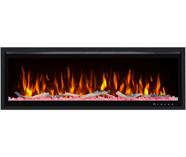 DUPI Chimenea Eléctrica 42 Nero Pro Lumina | 3 en 1 con Calefacción | Efecto Llama 3D Panorámica | 12 Colores Llama | 106x43,5x15 cm | 42 Pulgadas