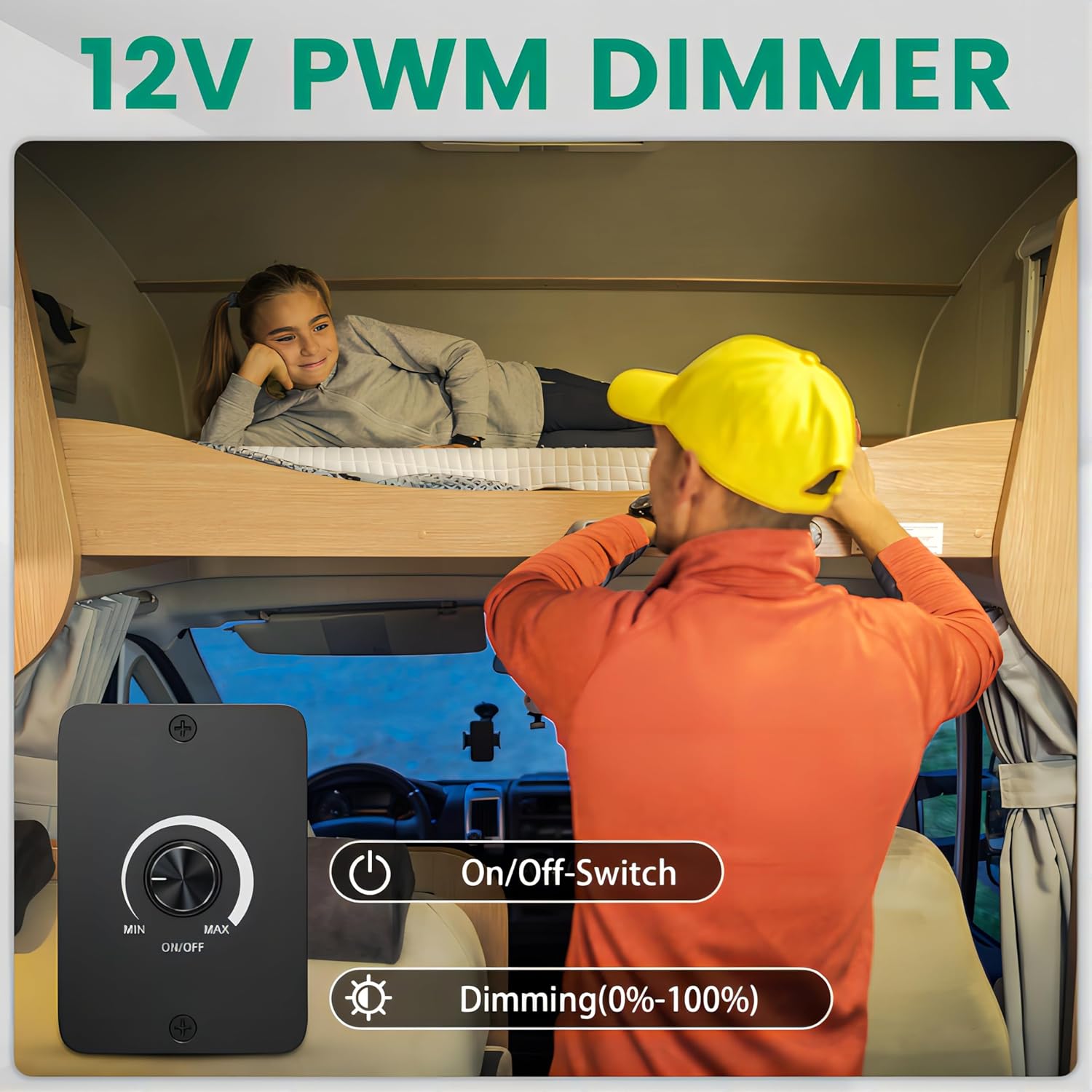 Atenuador LED PWM de 12 V CC y 5 A adecuado para vehículos recreativos, s, camiones, furgonetas y remolques de viaje. - 5
