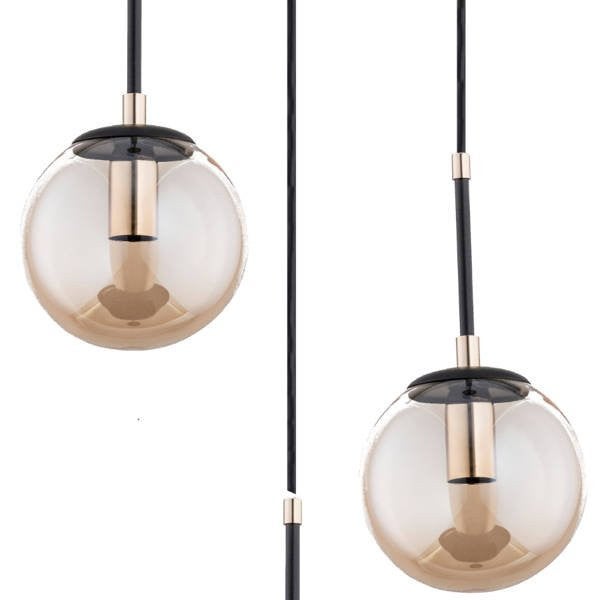 Lampa wisząca Sebia czarno-bursztynowy 3 x E14 x 40W wym: 90 x 36 x 36 cm Alfa - 2