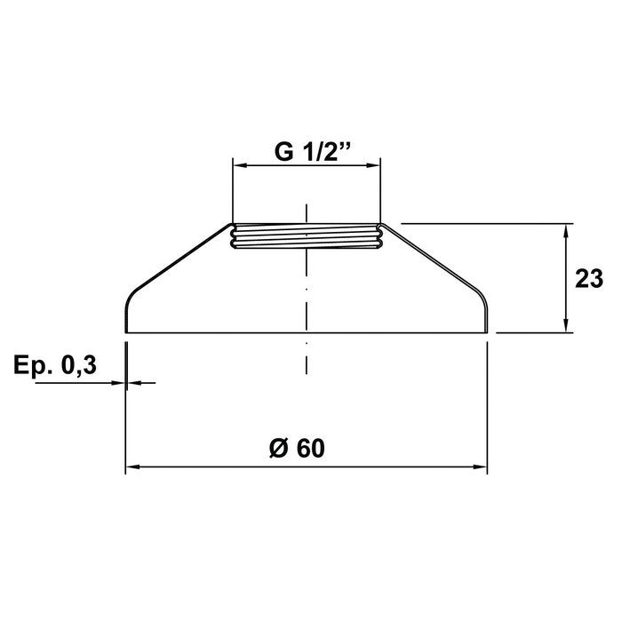 Rosace vissante chromée haute - F 1/2' - Vendu par 2 - Watts industries - 2