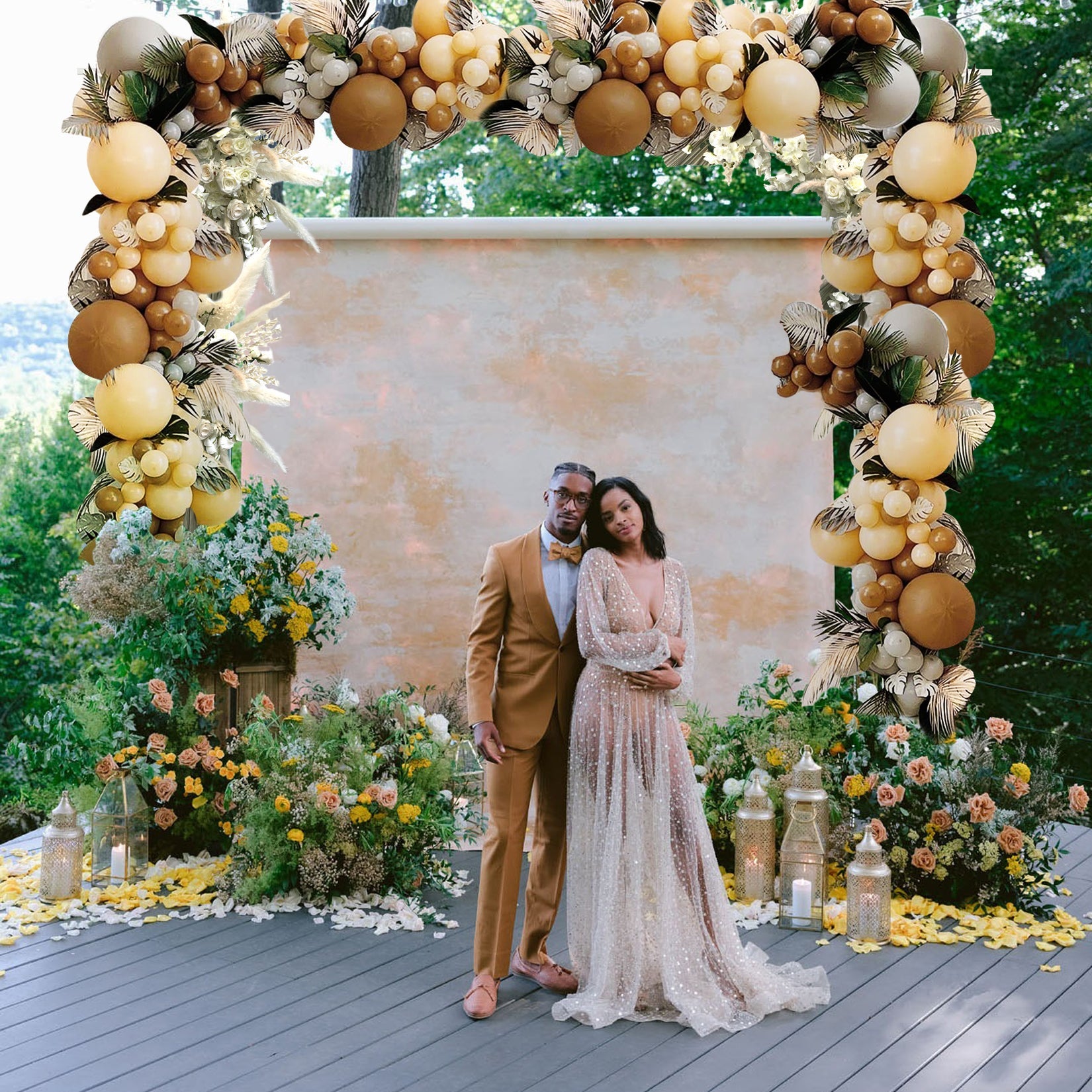 Arche Mariage Carrée en Fer Arche Jardin Exterieur Arceau à Rosiers Ballons Grande - 4