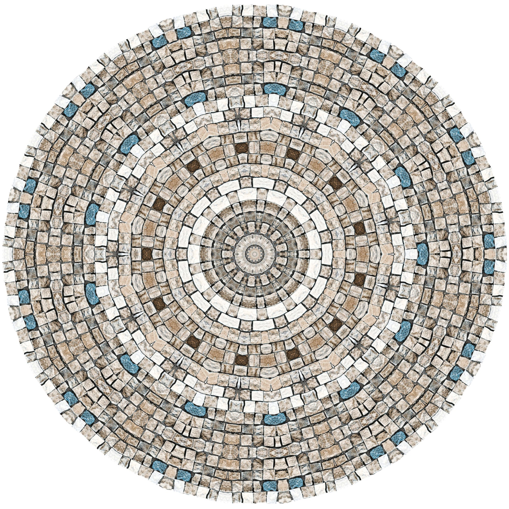 Tapis/ Motif mosaïque / 91 cm - ROND/ Créé et fabriqué en France / DADA ART - 3