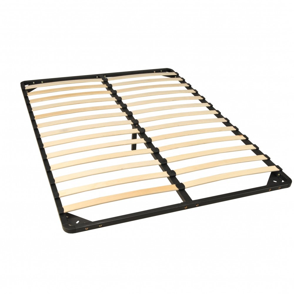 Sommier Métal RENO 140x190 cm + 1 pied amovible / Noir - 2