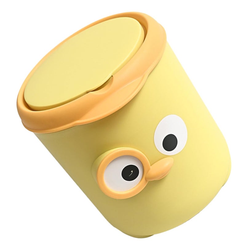 Mały żółty kosz na śmieci z uroczą, uchylną pokrywą - Dla dzieci - Mały kosz na śmieci do samochodu