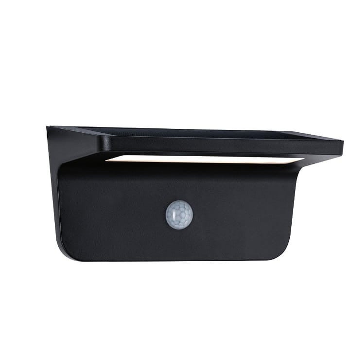 Kinkiet solarny z czujnikiem Wandl czarna LED 3000K 350lm IP44 wym: 3,8 x 20 x 13 cm metal Paulmann