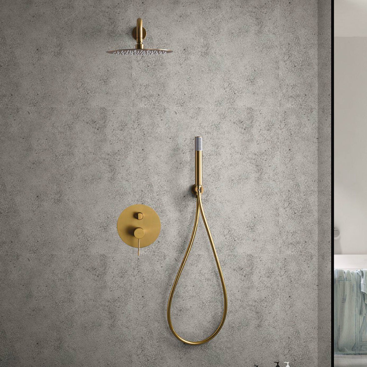 Colonne de Douche Encastrée or brossé anti-calcaire - Design Moderne et Économie d'eau - Kit Complet LINE IMEX - 2