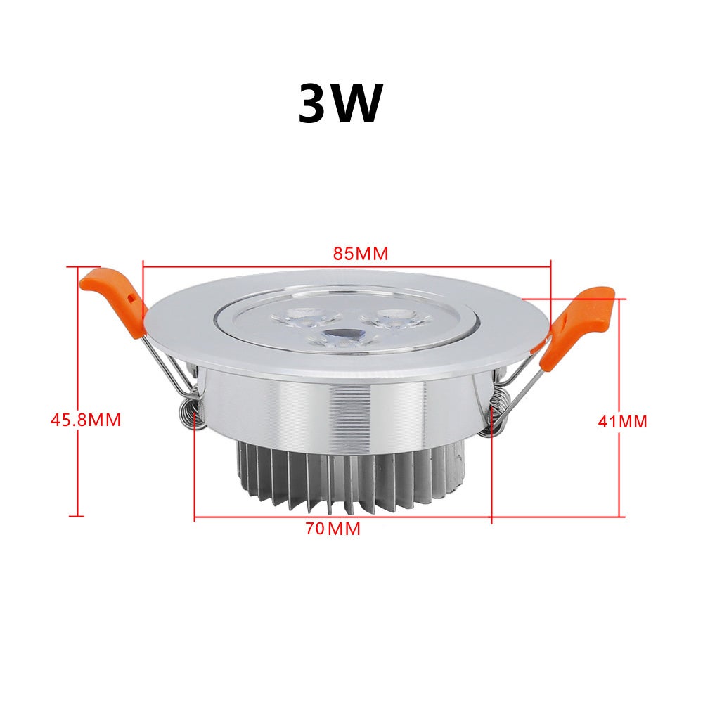 20 Faretti LED Da Incasso 3W, 230V, Bianco Freddo, Per Soffitto In Alluminio, Corridoio E Soggiorno