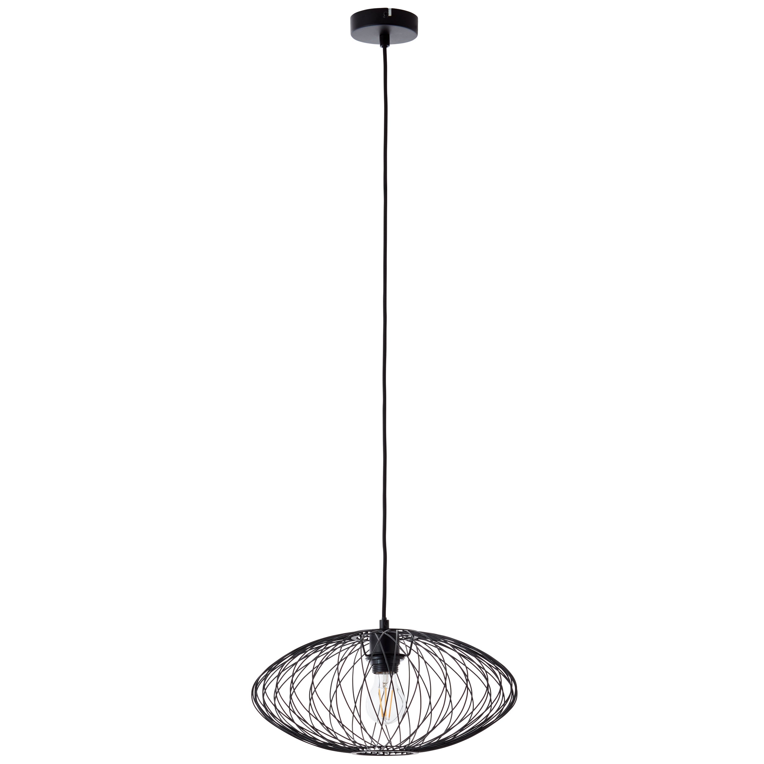 Brilliant Lampa wisząca Norden 40cm czarny matowy metal/szkło 1x A60, E27, 40W - 4