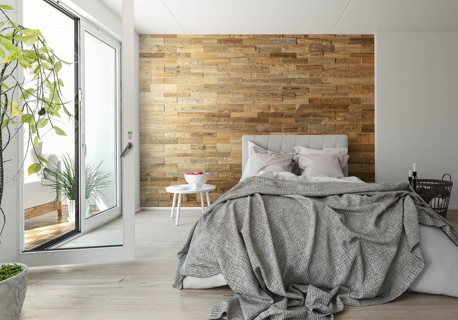 Panneau Mural Bois Récupéré 3D Amber Mini - Panneau Décoratif Intérieur Brossé Ton Brun - Bois Authentique Granges Anciennes - 2