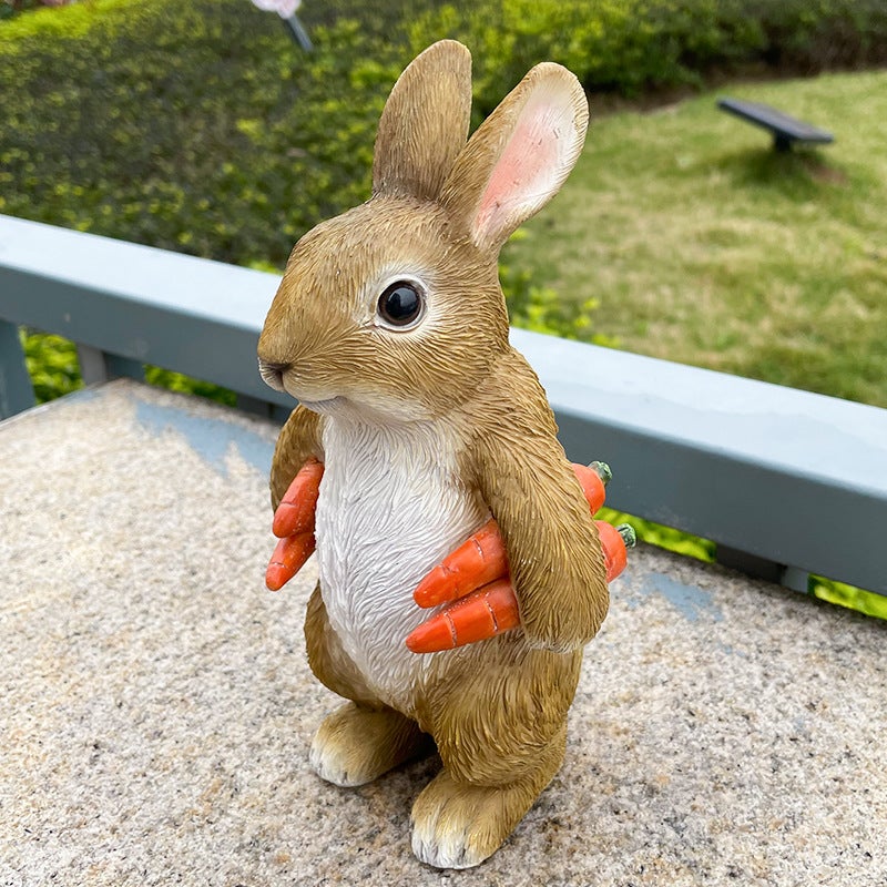 Statua Coniglio Per Giardino In Resina - Decorazione Pasquale Per Esterni - Regalo Simpatico