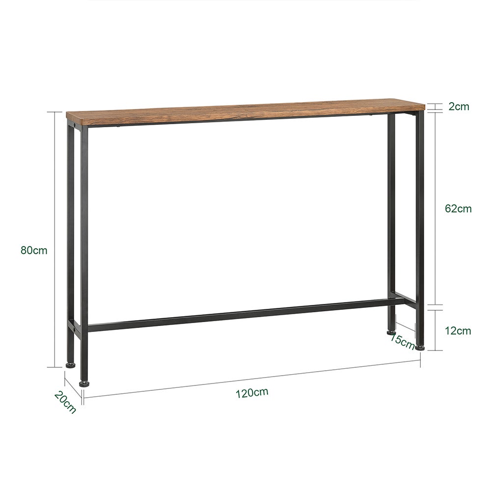 SoBuy Console Étroite avec Plateau en Bois et Pieds Métal - 120cm x 20cm x 80cm- FSB19-XL-N - 3