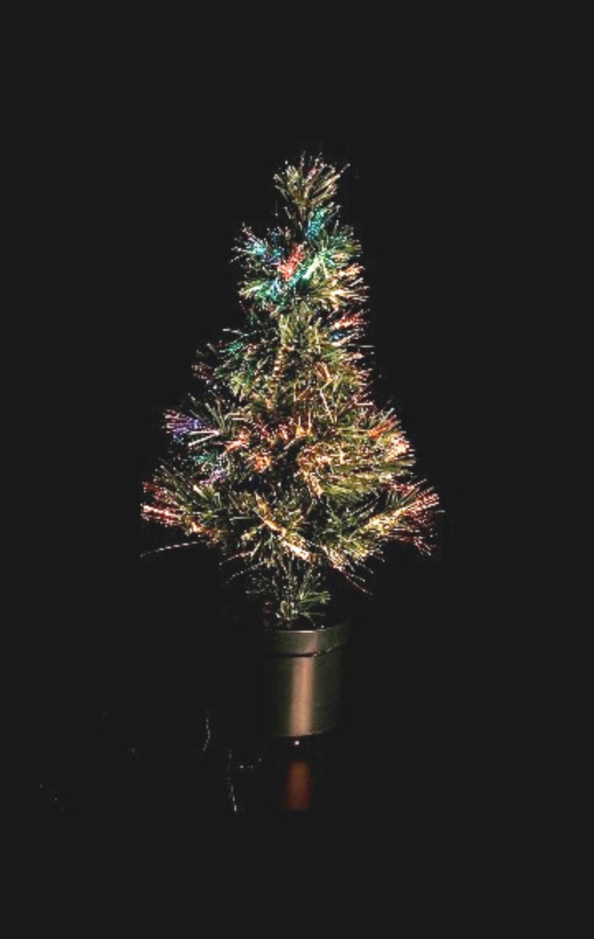 Sapin de Noël LED à fibre optique multicolore avec effets Leroy Merlin