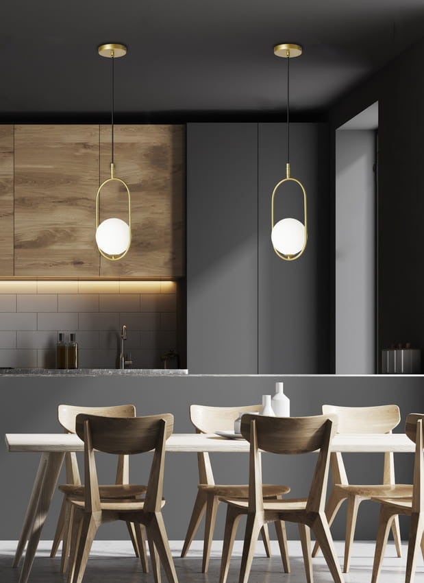 Lampa wisząca Cordel mosiądz biała 1xG9x28W szklana kula wym: 120 x 18,5 x 15 cm szkło Candellux - 4