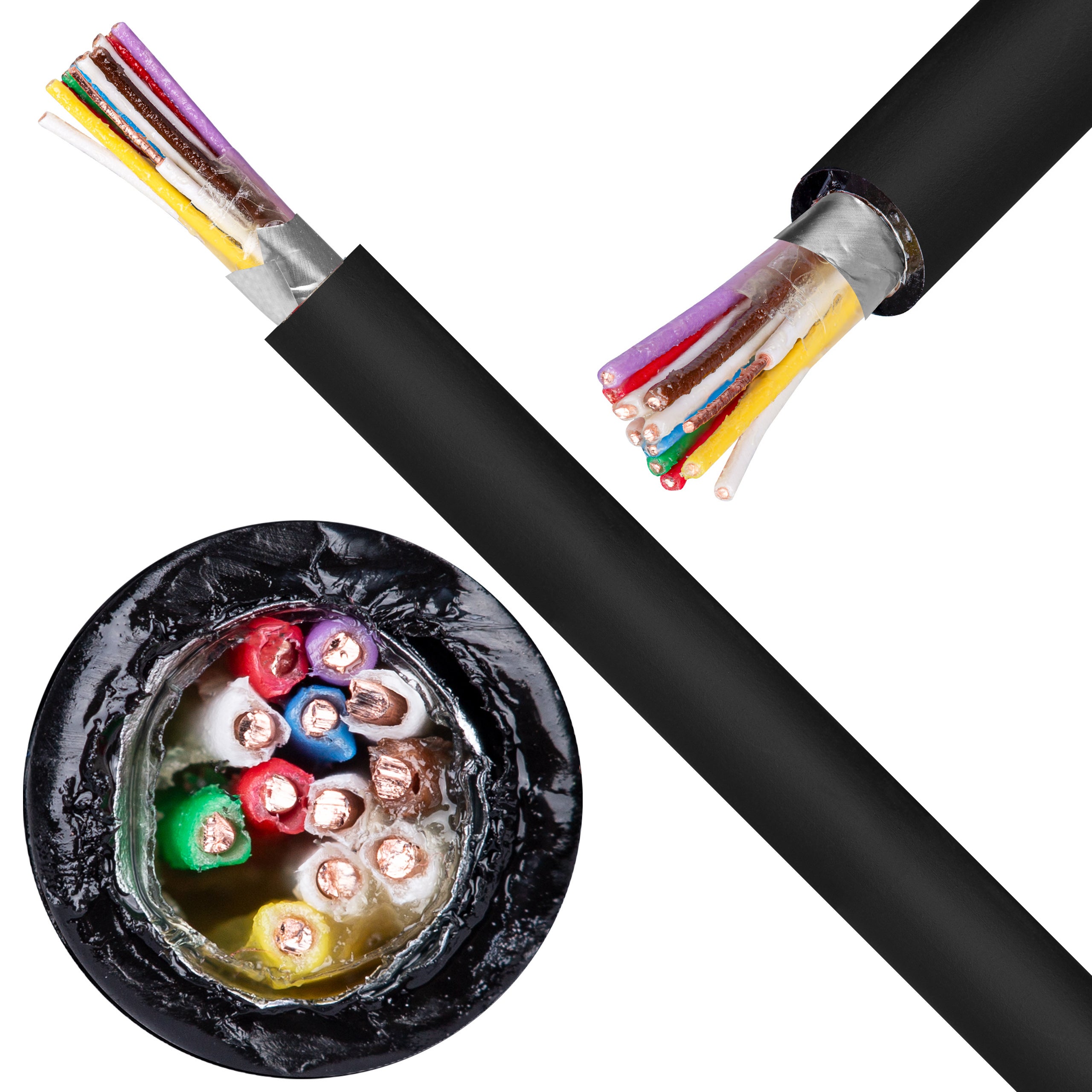 Kabel telekomunikacyjny miejscowy XzTKMXpw 6x2x0,5mm czarny parowany ziemny żelowany drut Bitner 25m