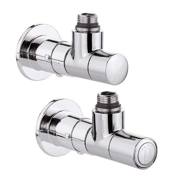 Paire de vannes high-style Caleffi 400100 - Chromé | Leroy Merlin