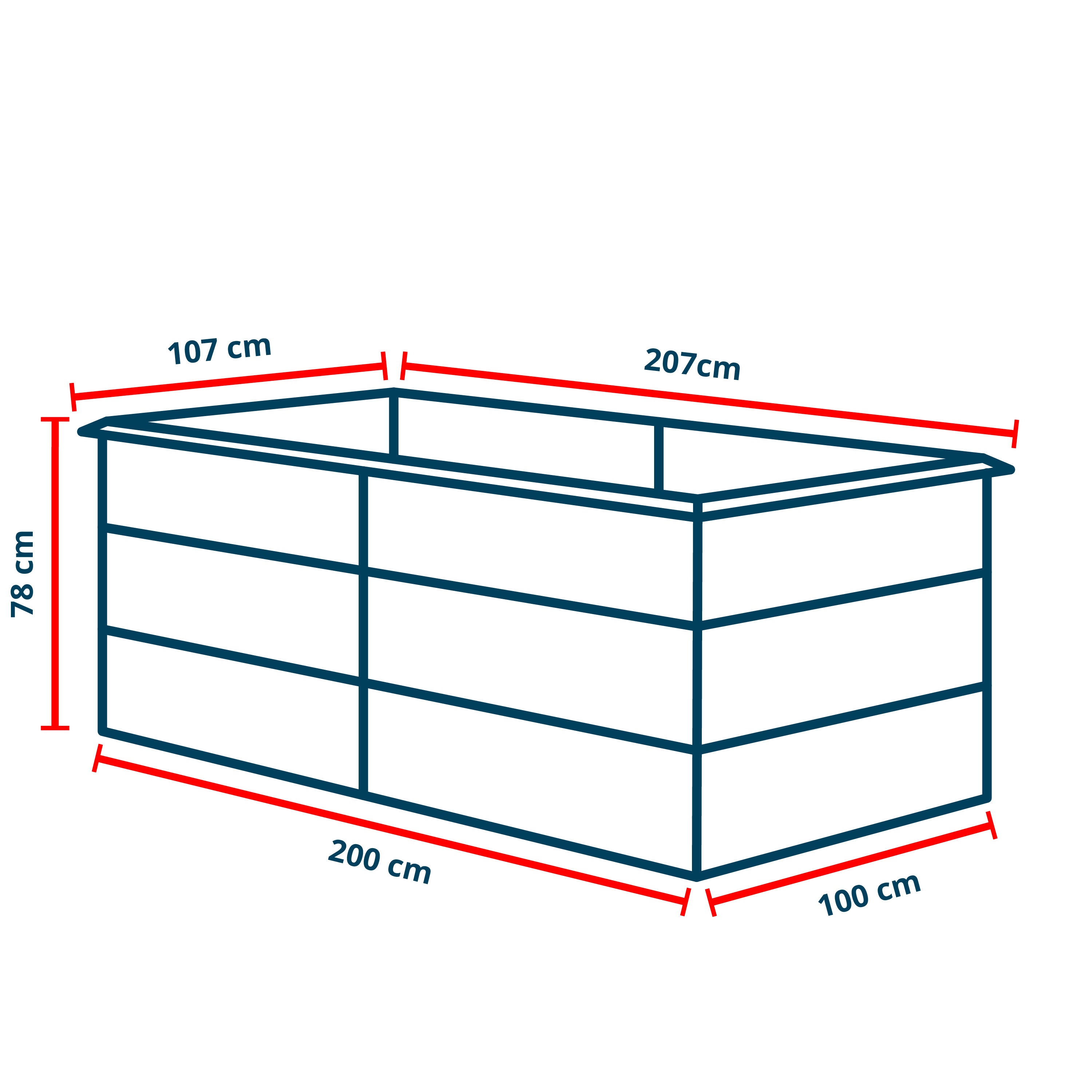 PRIMEYARD LILLY Bac surélevé acier galvanisé 200x100x78 cm - ergonomique - 4