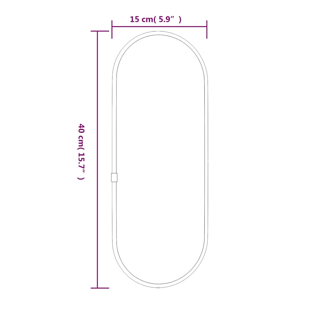 Espelho de parede oval prateado 40x15 cm- COMFORTXL - 6