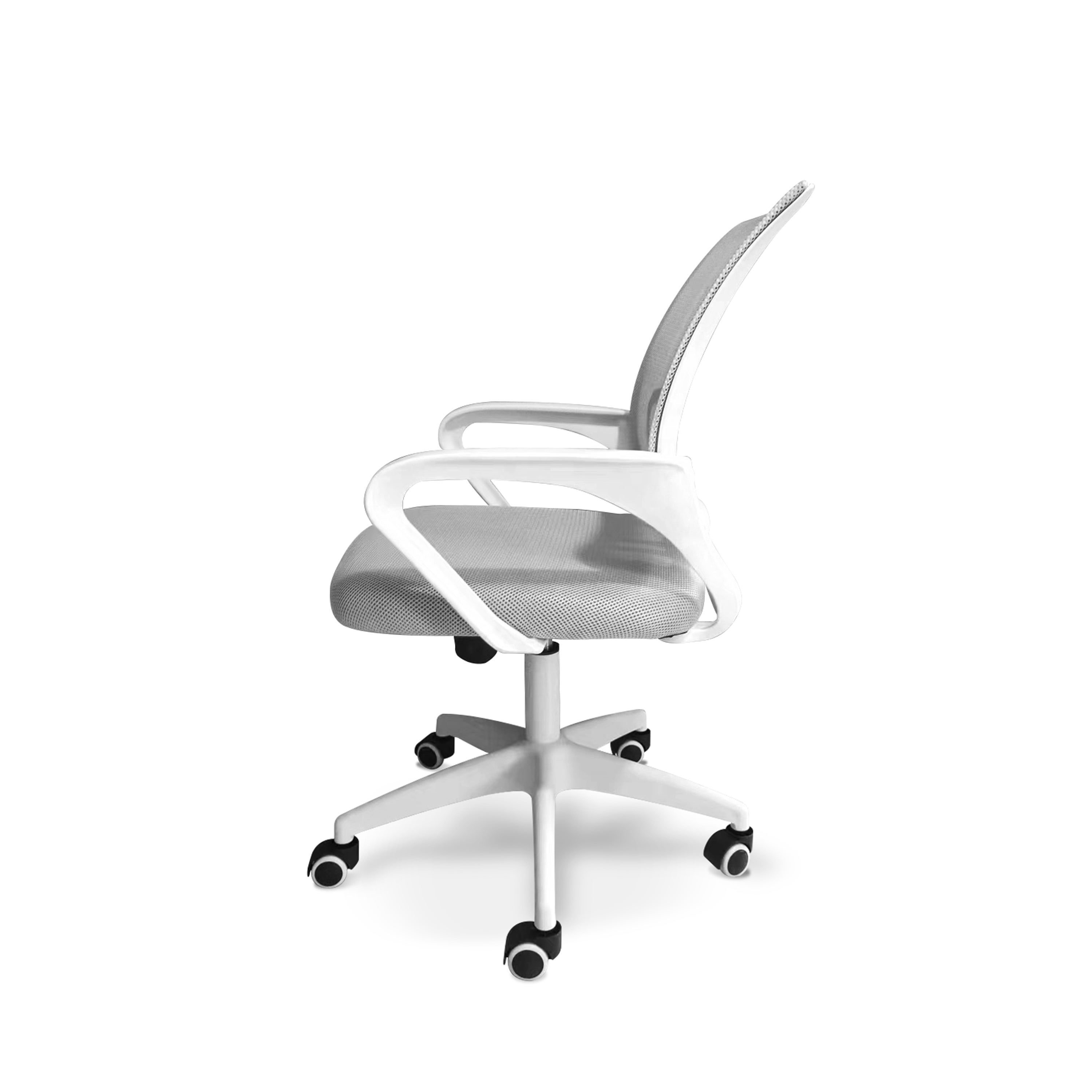 Lara - Sedia da ufficio ergonomica ad altezza regolabile con ruote girevoli - colore bianco e grigio - 2