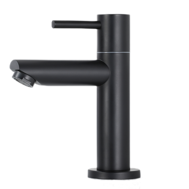 4PCS Robinet de lave-main Robinet de Lavabo, Robinet eau Froide, Robinet de Lavabo Noir