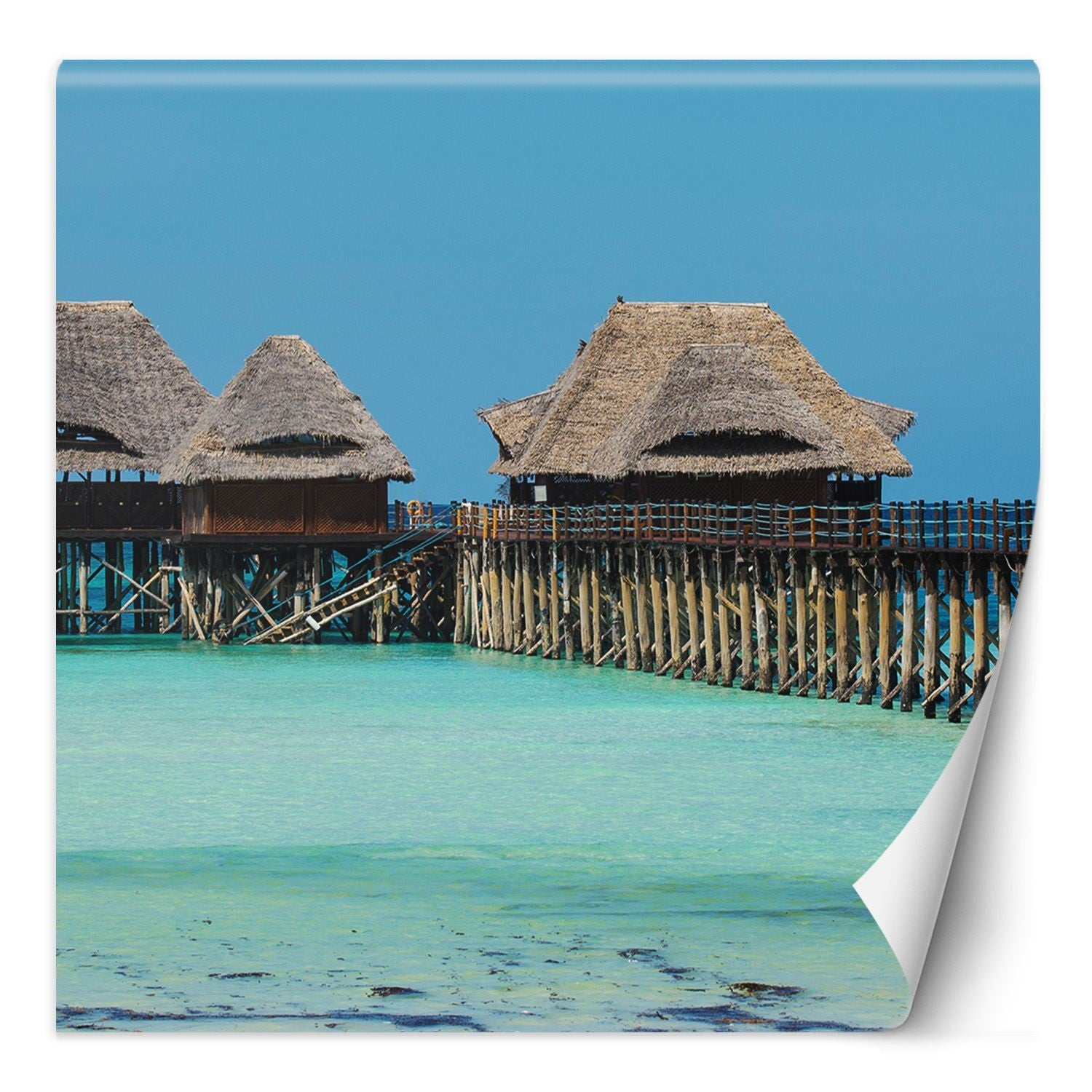 Fototapeta, Bungalowy tropikalna plaża 300x300