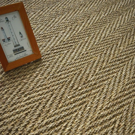 Tapis Jonc de mer - Assam chevron - Ganse coton anthracite - 200 x 290 cm - 5