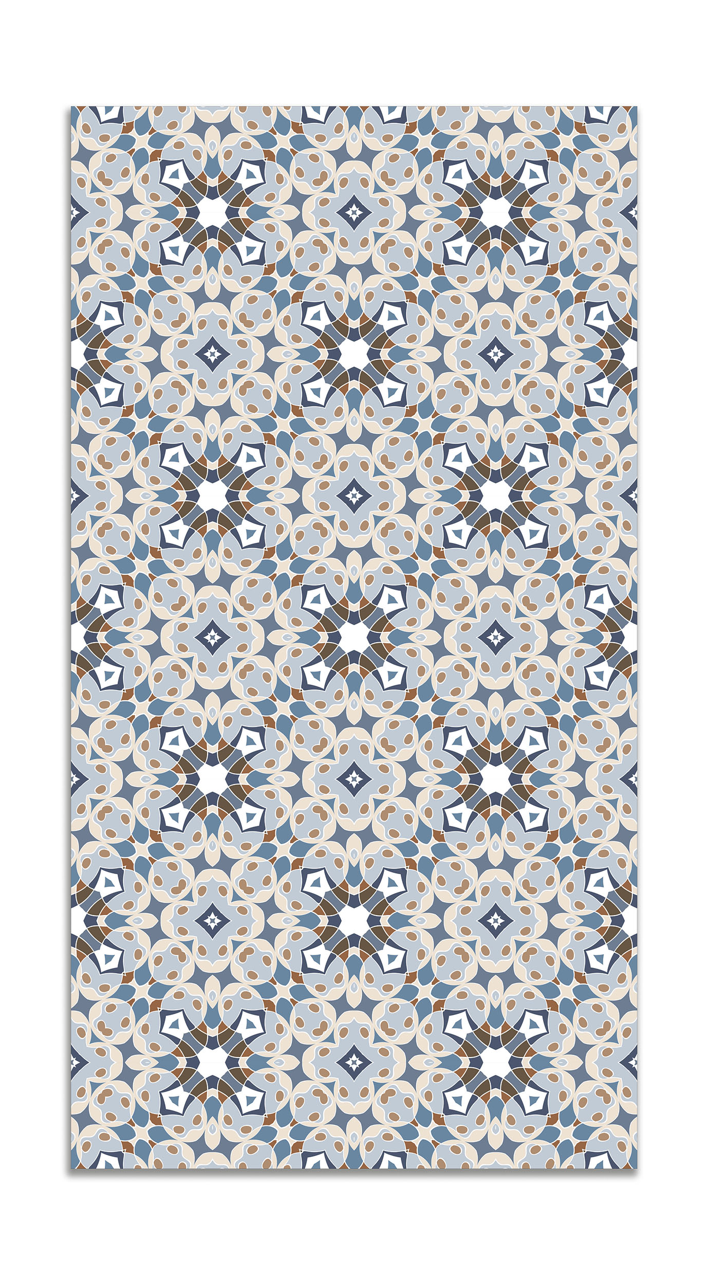 Panorama alfombra vinílica hidráulica tipo oriental azul 60x110 cm - alfombra cocina vinilo - alfombra salón antideslizante