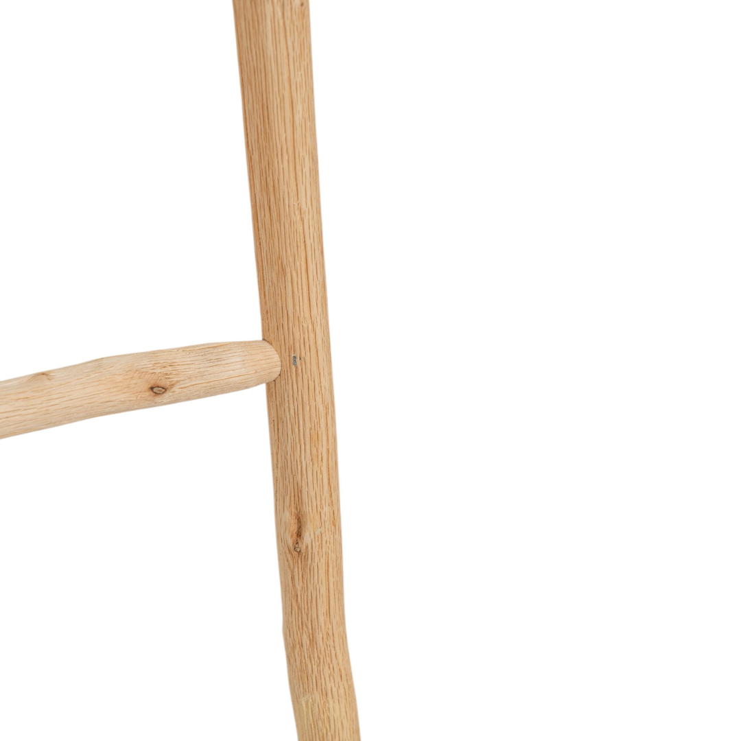 BISCOTTINI - Échelle porte-serviettes de Salle de Bain avec Finition Naturelle - 4 Niveaux - Échelle sur Pied Décorative en Bois 130x33 cm - 4